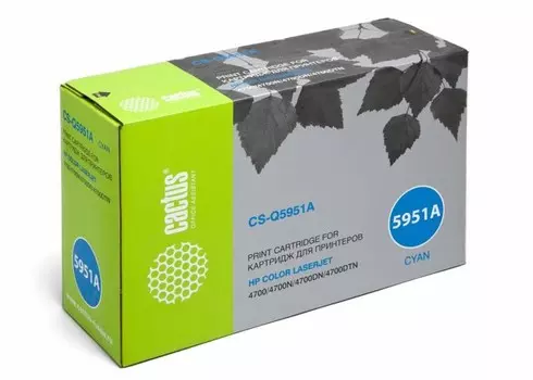 Лазерный картридж Cactus CS-Q5951AR (HP 643A) голубой для HP Color LaserJet 4700, 4700DN, 4700DTN, 4700HDN, 4700N, 4700PH Plus (10'000 стр.)