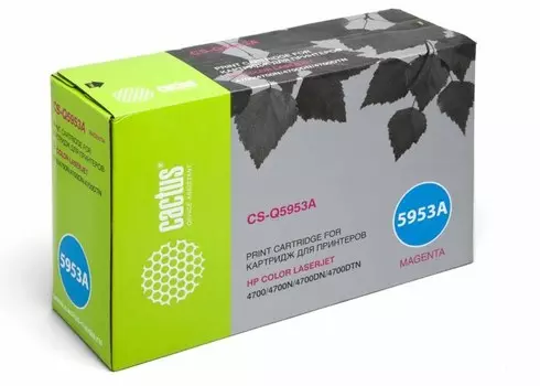 Лазерный картридж Cactus CS-Q5953AR (HP 643A) пурпурный для HP Color LaserJet 4700, 4700DN, 4700DTN, 4700HDN, 4700N, 4700PH Plus (10'000 стр.)