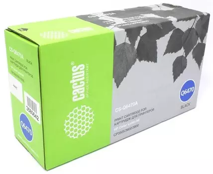 Лазерный картридж Cactus CS-Q6470AR (HP 501A) черный для HP Color LaserJet 3600, 3600dn, 3600n, 3800, 3800dn, 3800dtn, 3800n, CP3505, CP3505dn, CP3505n, CP3505x (6'000 стр.)