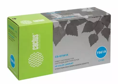 Лазерный картридж Cactus CS-Q7561A (HP 314A) голубой для HP Color LaserJet 2700, 2700n, 3000, 3000dn, 3000dtn, 3000n (3'500 стр.)