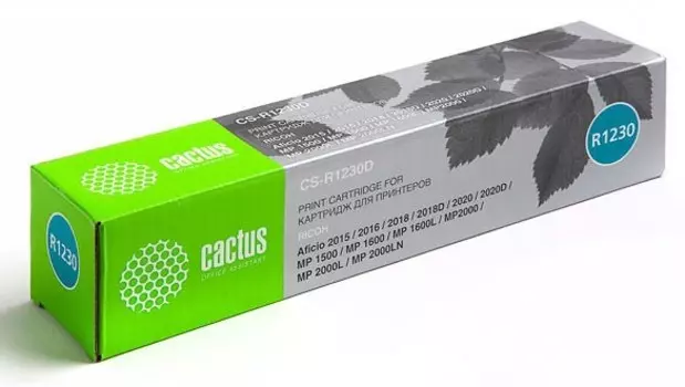 Лазерный картридж Cactus CS-R1230D (Type 1230D) черный для принтеров Ricoh Aficio 2015, 2016, 2018, 2018D, 2020, 2020D, MP 1500, MP 1600, MP 1600L, MP 1900, MP 2000, MP 2000L, MP 2000LN (9'000 стр.)