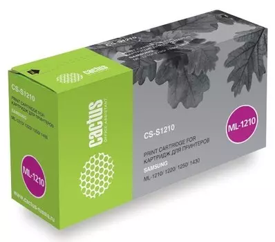 Лазерный картридж Cactus CS-S1210V (ML-1210D3) черный для Samsung ML1010, 1020m, 1200, 1210, 1210z, 1220, 1220m, 1220mr, 1250, 1250z, 1430 (2'500 стр.)