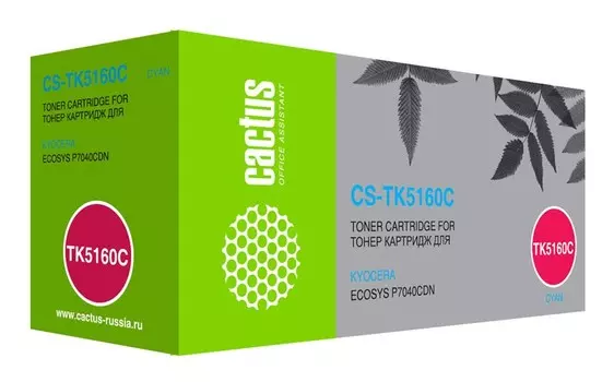 Лазерный картридж Cactus CS-TK5160C (TK-5160C) голубой для Kyocera Ecosys P7040cdn (12'000 стр.)