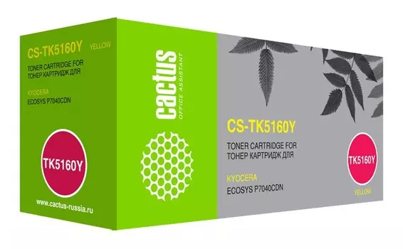 Лазерный картридж Cactus CS-TK5160Y (TK-5160Y) желтый для Kyocera Ecosys P7040cdn (12'000 стр.)