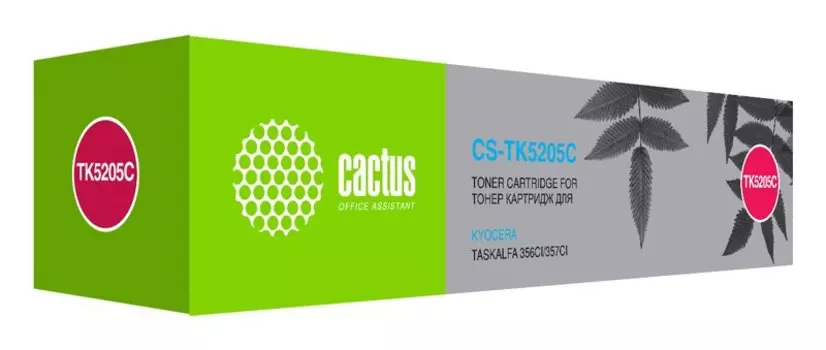 Лазерный картридж Cactus CS-TK5205C (TK-5205C) голубой для Kyocera Ecosys 356ci (12'000 стр.)