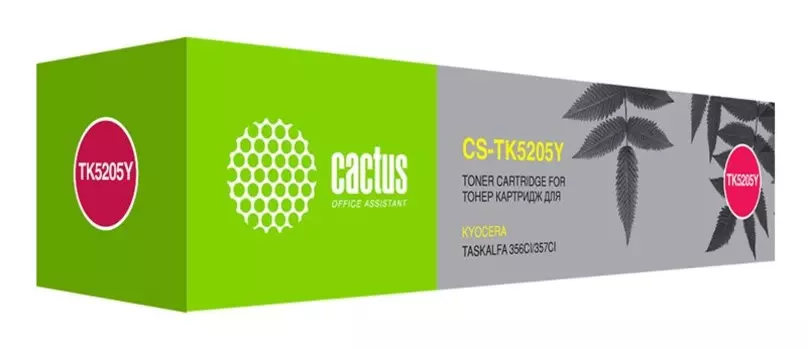 Лазерный картридж Cactus CS-TK5205Y (TK-5205Y) желтый для Kyocera Ecosys 356ci (12'000 стр.)