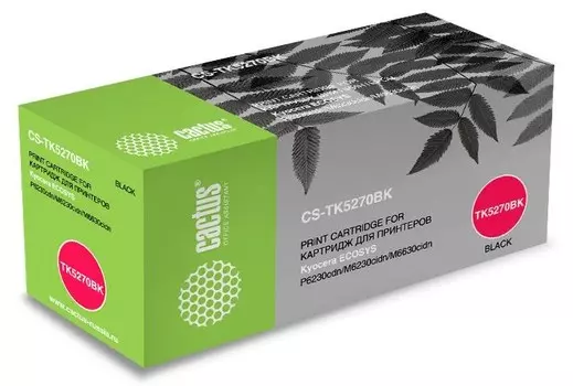 Лазерный картридж Cactus CS-TK5270BK (TK-5270K) черный для Kyocera Mita Ecosys M6230cidn, M6630cidn, P6230cdn (8'000 стр.)