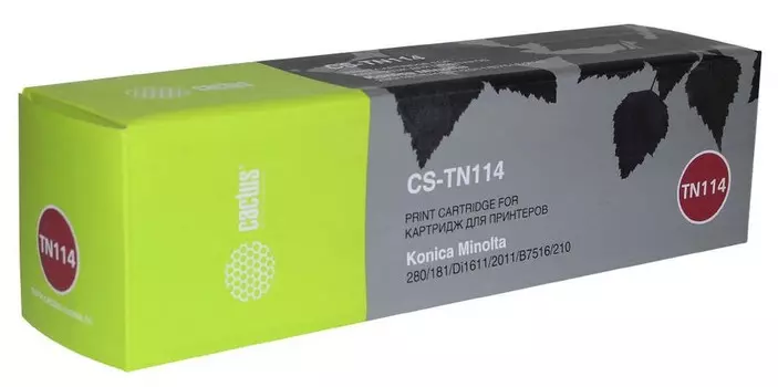 Лазерный картридж Cactus CS-TN114 (TN114 Bk) черный для Konica Minolta 162, 7115F, 7118, 7118F, 7216, 7220, Bizhub 163, Bizhub 210, Bizhub 211 (11'000 стр.)