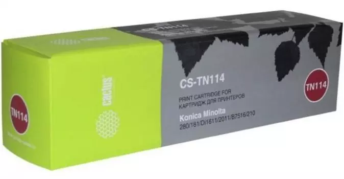 Лазерный картридж Cactus CS-TN114R (TN114) черный для Konica Minolta 162, 7115F, 7118, 7118F, 7216, 7220, Bizhub 163, Bizhub 210, Bizhub 211 (11'000 стр.)