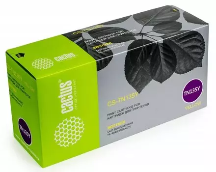 Лазерный картридж Cactus CS-TN135Y (TN-135Y) желтый для принтеров Brother 4040CN, HL-4050CDN, HL-4070CDW, DCP-9040CN, DCP-9042CDN, DCP-9045CDN, MFC-9440CN, MFC-9450CDN, MFC-9840CDW (4'000 стр.)