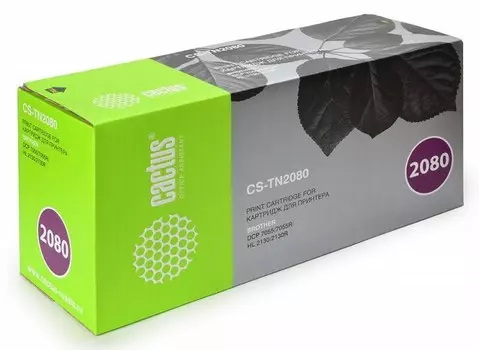 Лазерный картридж Cactus CS-TN2080 (TN-2080) черный для принтеров Brother HL-2130R, DCP-7055R, DCP-7055W (700 стр.)