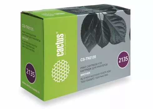 Лазерный картридж Cactus CS-TN2135 (TN-2135) черный для принтеров HL-2140R, HL-2142R, HL-2150NR, HL-2170WR; DCP-7030R, DCP-7032R, DCP-7040R, DCP-7045NR, MFC-7320R, MFC-7440NR, MFC-7840WR (1'500 стр.)