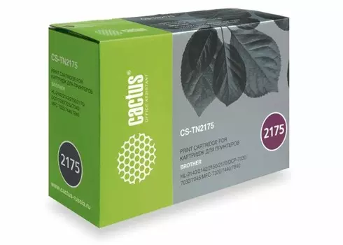 Лазерный картридж Cactus CS-TN2175 (TN-2175) черный для принтеров Brother DCP 7030, 7032, 7032R, 7045, 7045NR, HL 2140, 2140R, 2142, 2142R, 2150, 2150N, 2170, 2170W, MFC 7320, 7320R, 7440, 7440N, 7840, 7840W, 7840WR (2'600 стр.)