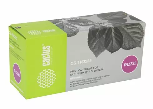 Лазерный картридж Cactus CS-TN2235 (TN-2235) черный для Brother DCP 7060, 7060DR, 7065, 7065DNR, 7070, 7070DWR; FAX 2840, 2845, 2845R, 2940, 2940R; HL 2240, 2240DR, 2250DN, 2270DW; MFC 7360NR, 7460DN, 7860DWR (1'200 стр.)
