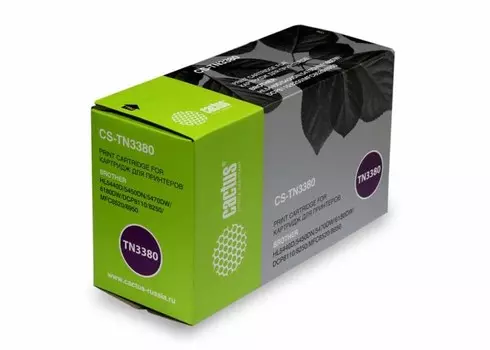 Лазерный картридж Cactus CS-TN3380 (TN-3380) черный для принтеров Brother DCP-8110DN, DCP-8250DN, HL-5440D, HL-5450DN, HL-5450DNT, HL-5470DW, HL-6180DW, MFC-8520DN, MFC-8950DW (8'000 стр.)