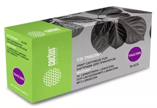 Лазерный картридж Cactus CS-TN423BK (TN-423BK) черный для Brother DCP L8410CDW; HL L8260CDW, L8360CDW; MFC L8690CDW, L8900CDW (6'500 стр.)
