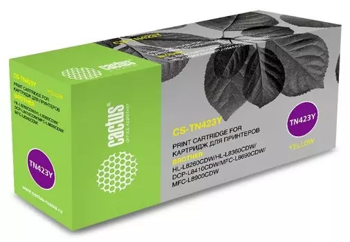 Лазерный картридж Cactus CS-TN423Y (TN-423Y) желтый для Brother DCP L8410CDW; HL L8260CDW, L8360CDW; MFC L8690CDW, L8900CDW (4'000 стр.)