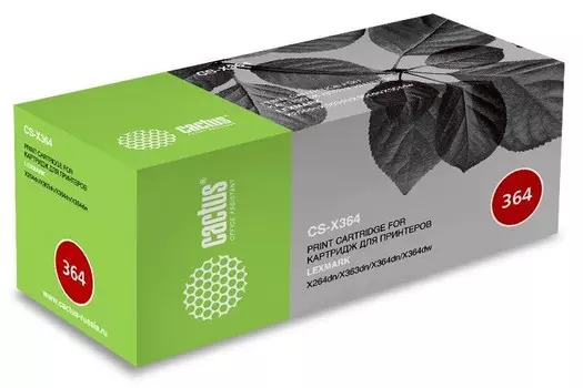 Лазерный картридж Cactus CS-X364 (X264H11G) черный увеличенной емкости для Lexmark Optra X264DN, X363DN, X364DN, X364DW (9'000 стр)