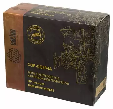 Лазерный картридж Cactus CSP-CC364A (HP 64A) черный для принтеров HP LaserJet P4010, P4014, P4014dn (CB512A), P4014n, P4015, P4015dn, P4015n, P4015tn, P4015x, P4510, P4515, P4515n, P4515tn, P4515x, P4515xm (15'000 стр.)