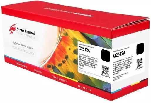 Лазерный картридж Static Control 002-01-L2612AU (Q2612A) черный для HP LaserJet 1010, 1012, 1015, 1018, 1020, 1020 Plus, 1022, 1022N, 3015, 3020, 3030, 3050, 3050z, 3052, 3055, M1005 MFP, M1300 MFP, M1319 ( 2'000 стр.)