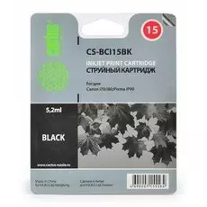 Струйный картридж Cactus CS-BCI15BK (BCI-15BK) черный для Canon i 70, 80; Canon Pixma iP90, iP90v; Canon Pixus 50, 50i, 80, 80i (185 стр.)