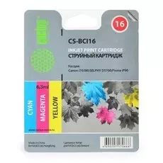 Струйный картридж Cactus CS-BCI16 (BCI-16) цветной для Canon Pixma iP90, iP90v, Mini 220; Canon Selphy DS700, DS810 (185 стр.)