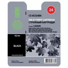 Струйный картридж Cactus CS-BCI24BK (BCI-24) черный для Canon BJ S330, i250, i255, i320, i350, i355, i450, i455, i470, i475, i475d, imageClass MP360, MP370, MP390, MPC190, MPC200, MultiPass C190, C200, F20, MP360, MP370 (130 стр.)