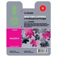Струйный картридж Cactus CS-BCI6M (BCI-6M) пурпурный для Canon S800, S820, S900, S9000, i550, i560, i860, i865, i905d, i950s, i960x, i965, i990, i9100, i9950, JX500, MP750, MP760, iP600d, iP3000, iP600d, iP8500, BJC8200 (270 стр.)