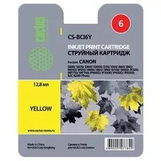Струйный картридж Cactus CS-BCI6Y (BCI-6Y) желтый для Canon S800, S820, S900, S9000, i550, i560, i860, i865, i905d, i950s, i960x, i965, i990, i9100, i9950, JX500, MP750, MP760, iP600d, iP3000, iP600d, iP8500, BJC8200 (270 стр.)