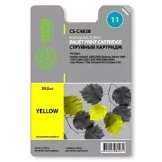 Струйный картридж Cactus CS-C4838 (HP 11) желтый для HP Business Inkjet 1000, 1100, 1200, 2200, 2250, 2800; Color Inkjet 1700, 2600, Color Printer 1700, 2600, DesignJet 10, 20, 50, 70, 100, 110, 120; OfficeJet 9110, 9120, 9130, k850 (29 мл.)