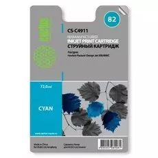 Струйный картридж Cactus CS-C4911 (HP 82) голубой для HP DesignJet 500, 500 Plus, 500ps, 500ps Plus, 510, 510ps, 800, 800ps, 815 MFP, 820 MFP, Copier CC800, Copier CC800ps (72 мл.)