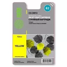Струйный картридж Cactus CS-C4913 (HP 82) желтый для HP DesignJet 500, 500 Plus, 500ps, 500ps Plus, 510, 510ps, 800, 800ps, 815 MFP, 820 MFP, Copier CC800, Copier CC800ps (72 мл.)