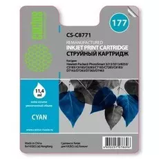Струйный картридж Cactus CS-C8771 (HP 177) голубой для HP PhotoSmart 3100, 3210, 3213, 3310, 3313, C5183, C6100, C6183, C6200, C6283, C7183, C7200, C7280, C7283, C8183, D7100, D7160, D7163, D7300, D7363, D7463 (11,4 мл.)