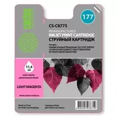 Струйный картридж Cactus CS-C8775 (HP 177) светло-пурпурный для HP PhotoSmart 3100, 3210, 3213, 3310, 3313, C5183, C6100, C6183, C6200, C6283, C7183, C7200, C7280, C7283, C8183, D7100, D7160, D7163, D7300, D7363 (11,4 мл.)