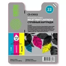 Струйный картридж Cactus CS-C9352 (HP 22) цветной для HP DeskJet 3920, 3940, D1300, D1400, D1560, D2360, D2400, F300, F2100, F2280, F2290, F4172; OfficeJet 1410, 4300, 4352, J3680, J5520; PSC 1400, 1410 (17 мл.)