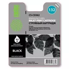 Струйный картридж Cactus CS-C9362 (HP 132) черный для HP DeskJet 5400, 5440, D4160, D4163; OfficeJet 6310, 6315; PhotoSmart 2575, 7850, C3110, C3125, C3140, C3170, C3190, C4110, C4140, C4150, C4170, C4190; PSC 1503, 1510, 1513 (8 мл.)
