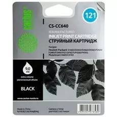 Струйный картридж Cactus CS-CC640 (HP 121) черный для HP DeskJet D1663, D2500, D2563, D2663, D5563, F2423, F2483, F2493, F4213, F4275, F4280, F4283, F4583; ENVY 110; PhotoSmart C4683, C4783 (9 мл.)