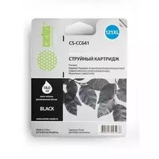 Струйный картридж Cactus CS-CC641 (HP 121XL) черный увеличенной емкости для HP DeskJet D1663, D2500, D2563, D2663, D5563, F2423, F2483, F2493, F4213, F4275, F4280, F4283, F4583; ENVY 110; PhotoSmart C4683, C4783 (18 мл.)