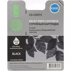 Струйный картридж Cactus CS-CD975 (HP 920XL) черный увеличенной емкости для HP OfficeJet 6000 Pro, 6500, 6500a, 7000, 7500, 7500a (e910a) (53 мл.)
