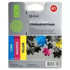 Струйный картридж Cactus CS-CL41 (CL-41) цветной для Canon Pixma MP150, MP160, MP170, MP180, MP210, MP220, MP450, MP460, MP470, iP1200, iP1300, iP1600, iP1700, iP1800, iP1900 (275 стр.)