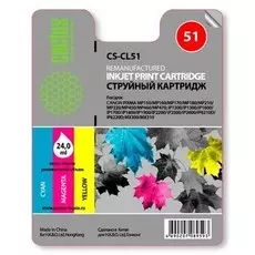 Струйный картридж Cactus CS-CL51 (CL-51) цветной для Canon Pixma iP2200, iP2400, iP6210, iP6210d, iP6220, iP6310, iP6310d, MP150 MultiPass, MP160 MultiPass, MP170 MultiPass, MP180, MP450 MultiPass, MP450x, MP460, MX300, MX310 (330 стр.)