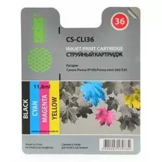 Струйный картридж Cactus CS-CLI36 (CLI-36) цветной для Canon Pixma iP100, iP110, Mini 260, Mini 320 (100 стр.)