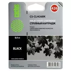 Струйный картридж Cactus CS-CLI426BK (CLI-426Bk) фото черный для Canon Pixma iP4840, iP4940, iX6540, MG5140, MG5240, MG5340, MG6140, MG6240, MG8140, MG8240, MX714, MX884, MX894 (540 стр.)
