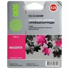 Струйный картридж Cactus CS-CLI426M (CLI-426M) пурпурный для Canon Pixma iP4840, iP4940, iX6450, MG5140, MG5240, MG5340, MG6140, MG6240, MG8140, MG8240, MX714, MX884, MX894 (450 стр.)