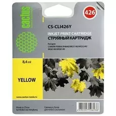 Струйный картридж Cactus CS-CLI426Y (CLI-426Y) желтый для Canon Pixma iP4840, iP4940, iX6450, MG5140, MG5240, MG5340, MG6140, MG6240, MG8140, MG8240, MX714, MX884, MX894 (450 стр.)