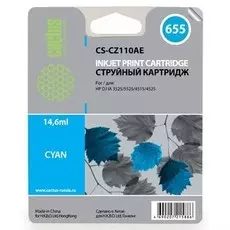 Струйный картридж Cactus CS-CZ110AE (HP 655) голубой для HP DeskJet Ink Advantage 3525, Ink Advantage 4615, Ink Advantage 4625, Ink Advantage 5520 series, Ink Advantage 5525, Ink Advantage 6525 (14,6 мл.)