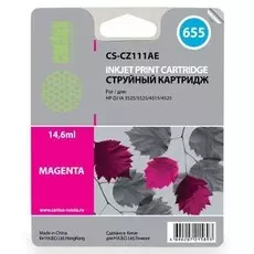 Струйный картридж Cactus CS-CZ111AE (HP 655) пурпурный для HP DeskJet Ink Advantage 3525, Ink Advantage 4615, Ink Advantage 4625, Ink Advantage 5520 series, Ink Advantage 5525, Ink Advantage 6525 (14,6 мл.)