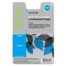 Струйный картридж Cactus CS-CZ130 (HP 711) голубой увеличенной емкости для HP DesignJet T120, T520 A0, T520 A1 (26 мл.)
