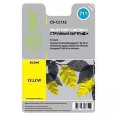 Струйный картридж Cactus CS-CZ132 (HP 711) желтый увеличенной емкости для HP DesignJet T120, T520 A0, T520 A1 (26 мл.)