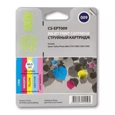 Струйный картридж Cactus CS-EPT009 (T009) цветной для принтеров Epson Stylus Photo 900, 1270, 1290 (46 мл.)